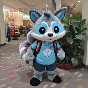 Sky Blue Raccoon mascotte...