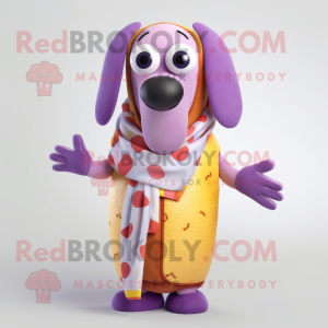 Lavendel Hot Dog mascotte...