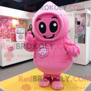 Maskotkarakter af en Pink...