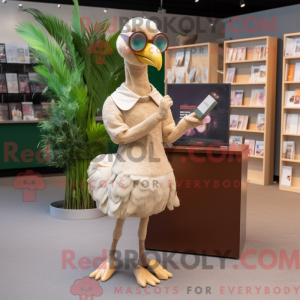 Maskotkarakter af en beige...