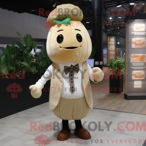 Mascot character of a Beige...
