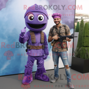 Postava maskota Purple Para...