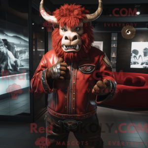 Mascottefiguur van een rode...