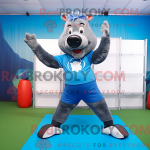Maskottchen eines blauen...