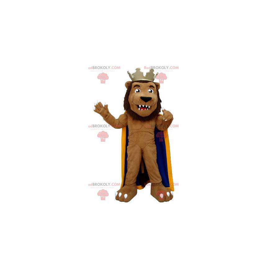 Leão mascote vestido de rei - Redbrokoly.com