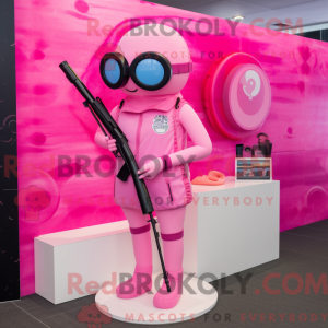 Mascot character of a Pink...