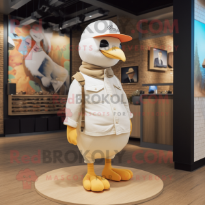 Cream Pigeon maskot drakt...