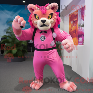 Mascot character of a Pink...