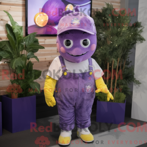 Maskot karakter af en lilla...