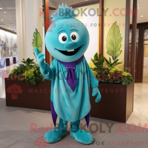 Mascot character of a Teal...