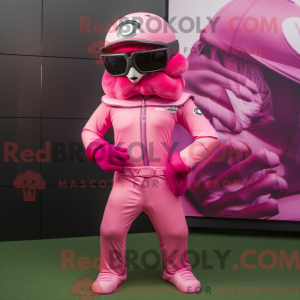 Mascot character of a Pink...