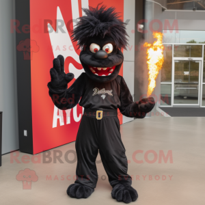 Sort Fire Eater maskot...