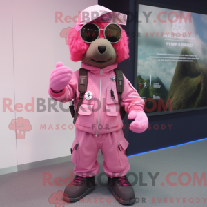 Maskottchen eines Pink...