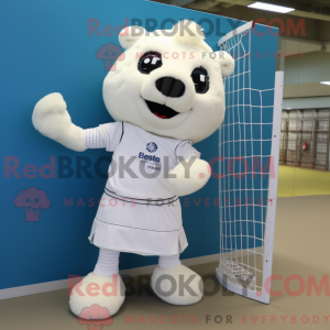 Mascottefiguur van een wit...