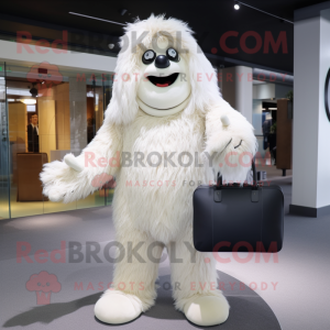 Cream Yeti mascotte kostuum...