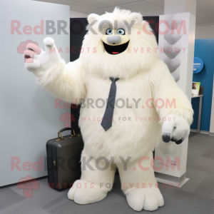 Cream Yeti mascotte kostuum...