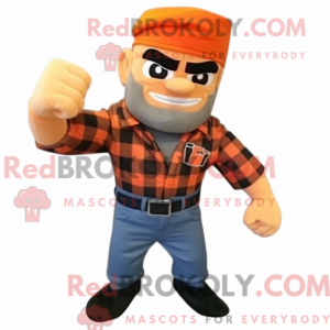 Maskotfigur af en orange Gi...