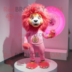 Pink Tamer Lion maskot...