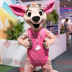 Mascot character of a Pink...