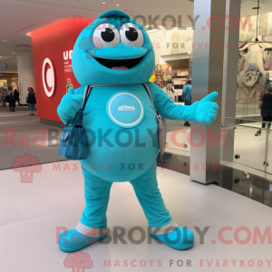 Maskotkarakter af et turkis...