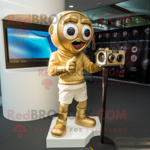 Gold Camera maskot kostume...