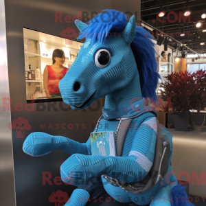 Mascot character of a Blue...