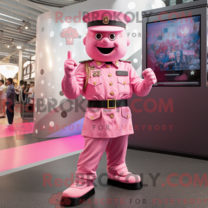Mascottefiguur van een roze...