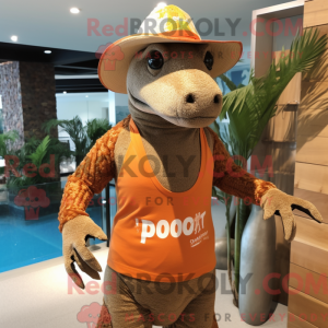 Maskotfigur av en Rust...