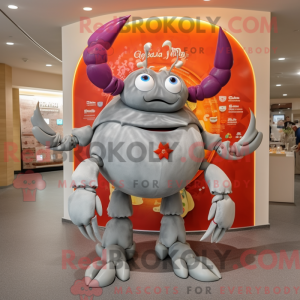 Maskotkarakter av en grå...