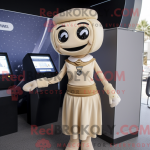 Mascot character of a Beige...