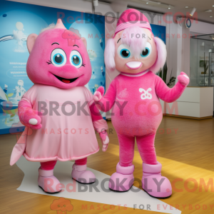 Mascot character of a Pink...