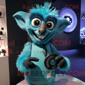 Mascot character of a Cyan...