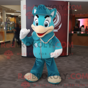 Mascot character of a Teal...