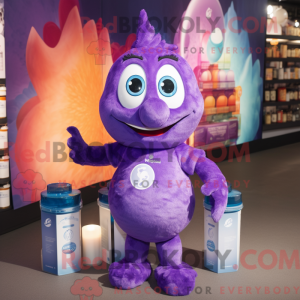 Maskottchen einer violetten...