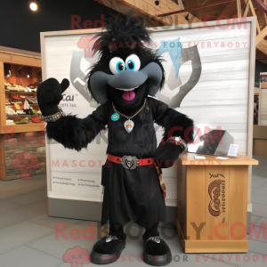 Maskot karaktär av en svart...