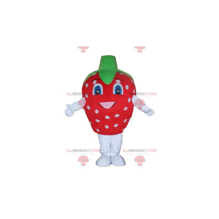 Mascotte gigante della fragola bianca e verde - Redbrokoly.com