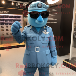Maskottchen eines blauen...