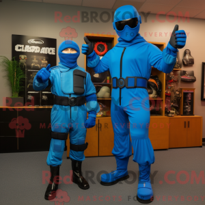 Mascot character of a Blue...