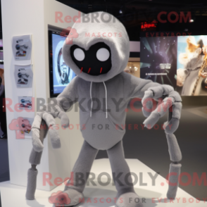 Fantasia de mascote de uma Aranha Cinza com moletom com capuz e abotoaduras - Mascotes aranha - REBROKO_369496 - RedBrokoly.com