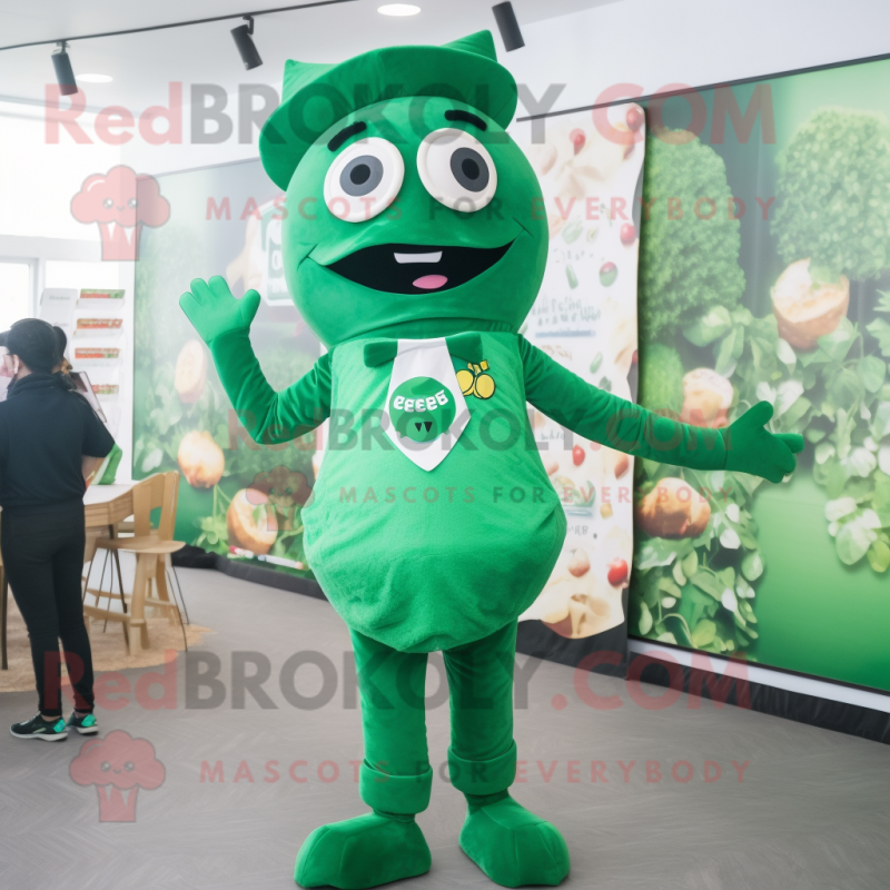 Forest Green Pizza mascot costume character dressed with a Bodysuit and Suspenders Forest Green Pizza mascot costume character dressed with a Bodysuit and Suspenders