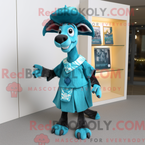 Mascot character of a Cyan...