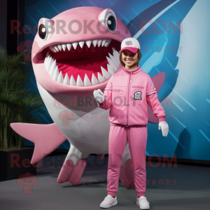 Pink Megalodon maskot...