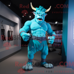 Mascot character of a Cyan...
