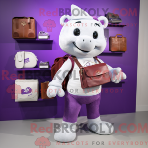 Maskot postava fialového...