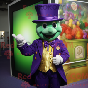 Maskot-karakter av en lilla...