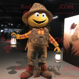 Maskot karakter af en brun...