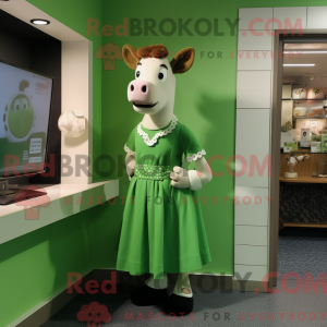 Maskot-karakter af en grøn...