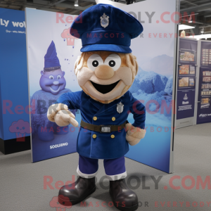 Maskottchen eines blauen...