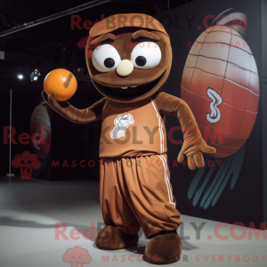 Maskot postava hnědého...