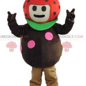 Ladybug strawberry mascot red and green brown - Redbrokoly.com
